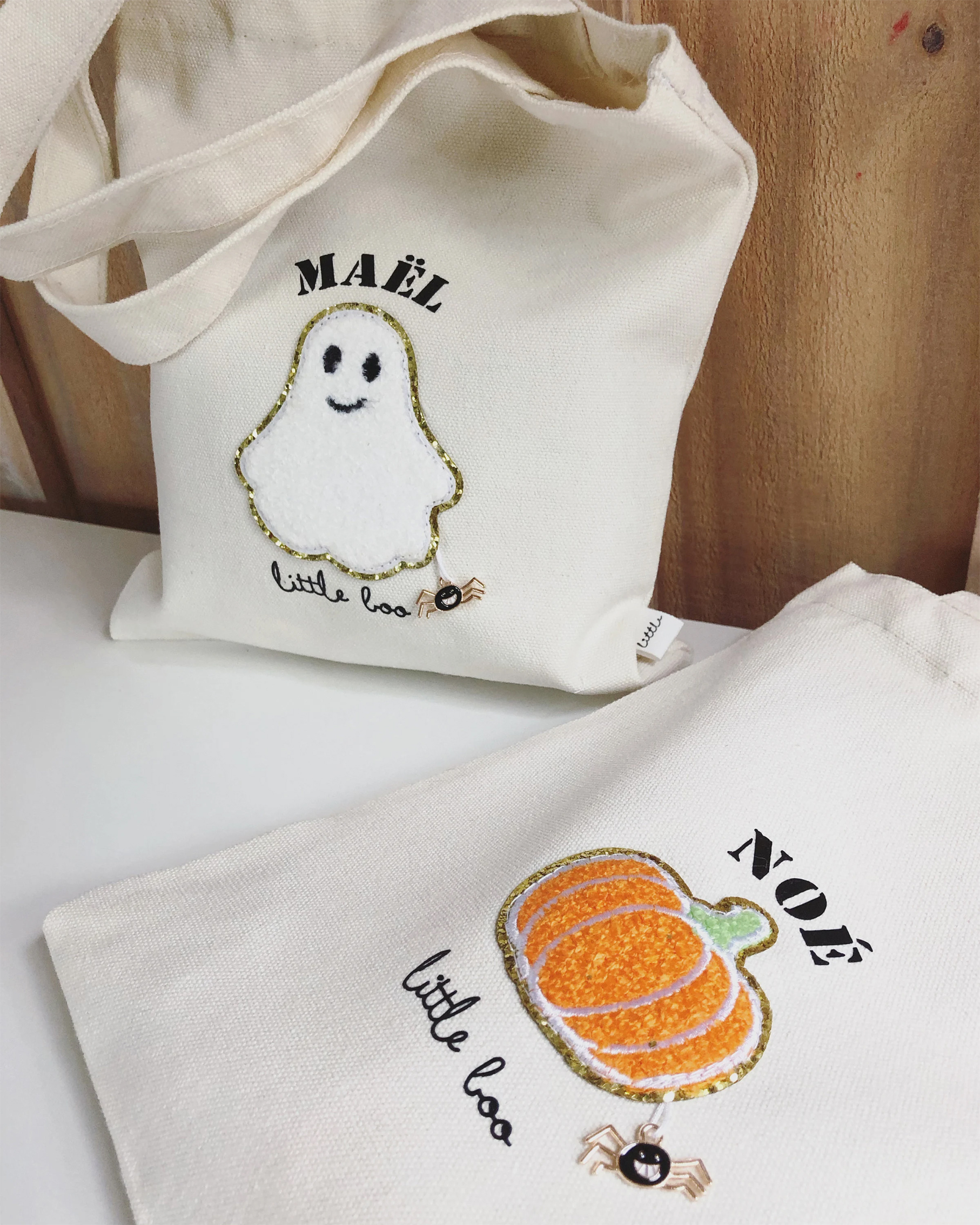 sac a bonbons citrouille fantôme personnalisé
