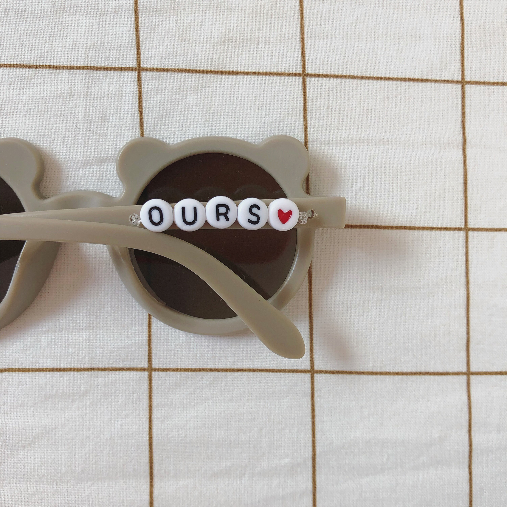 lunette perosnnalisée avec texte et coeur nounours