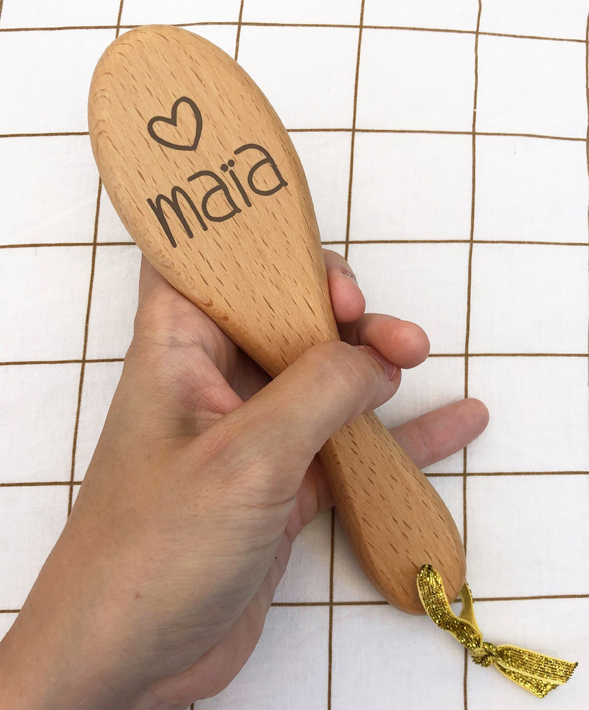brosse en bois prénom personnalise