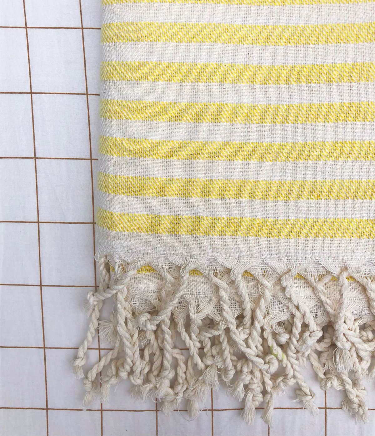 drap de plage personnalisable rayures jaune