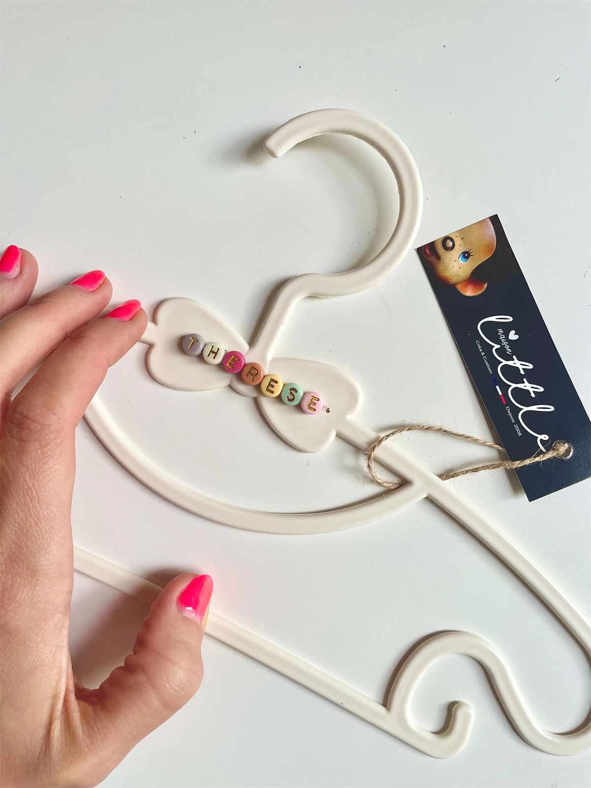 cintre bebe enfant noeud fille multicolore