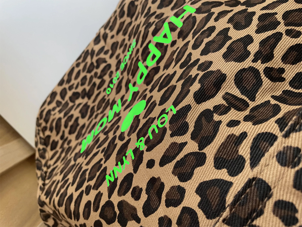 prénom mot perosnnalisable sac cabas vert fluo