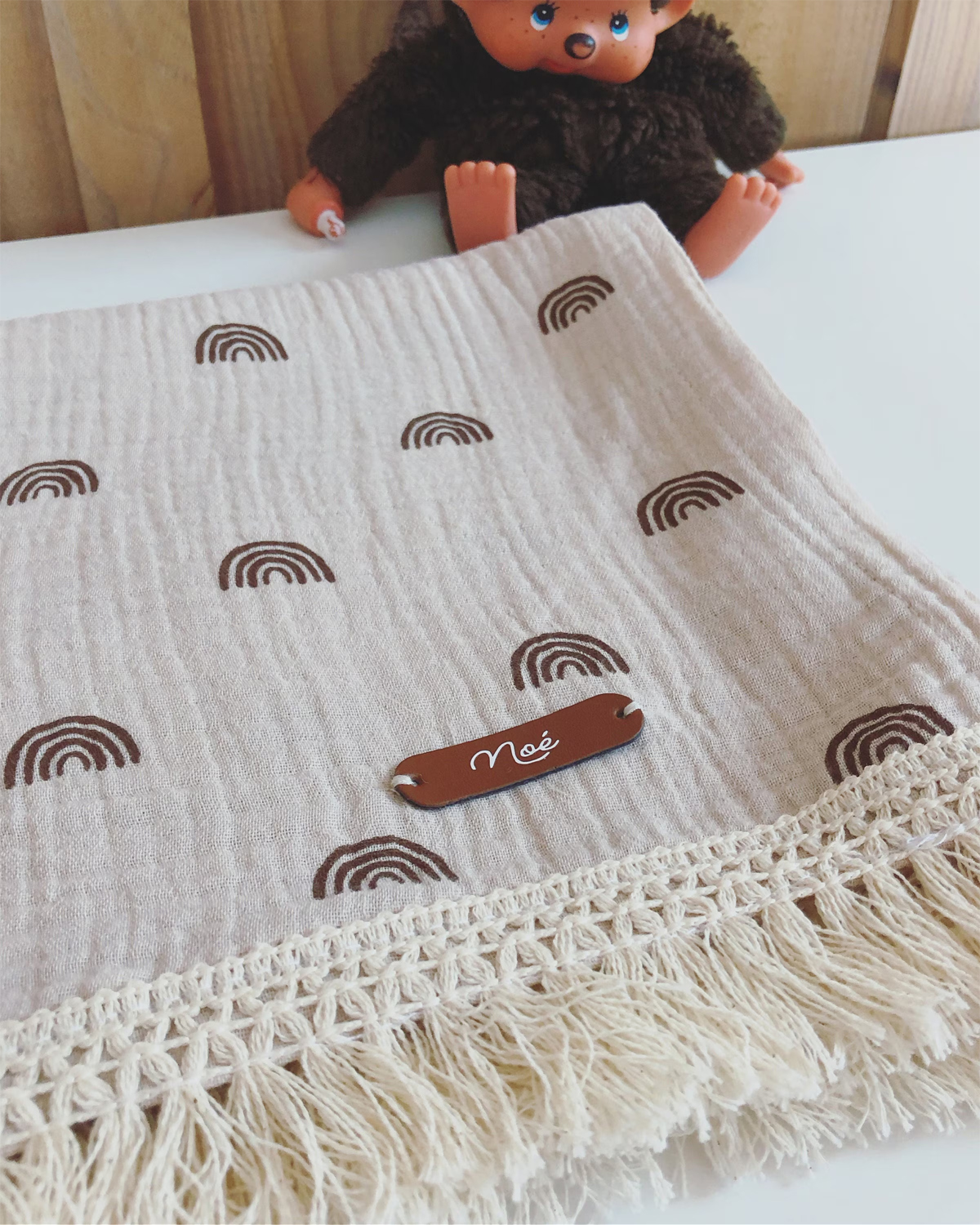 drap a franges gaze à personnaliser
