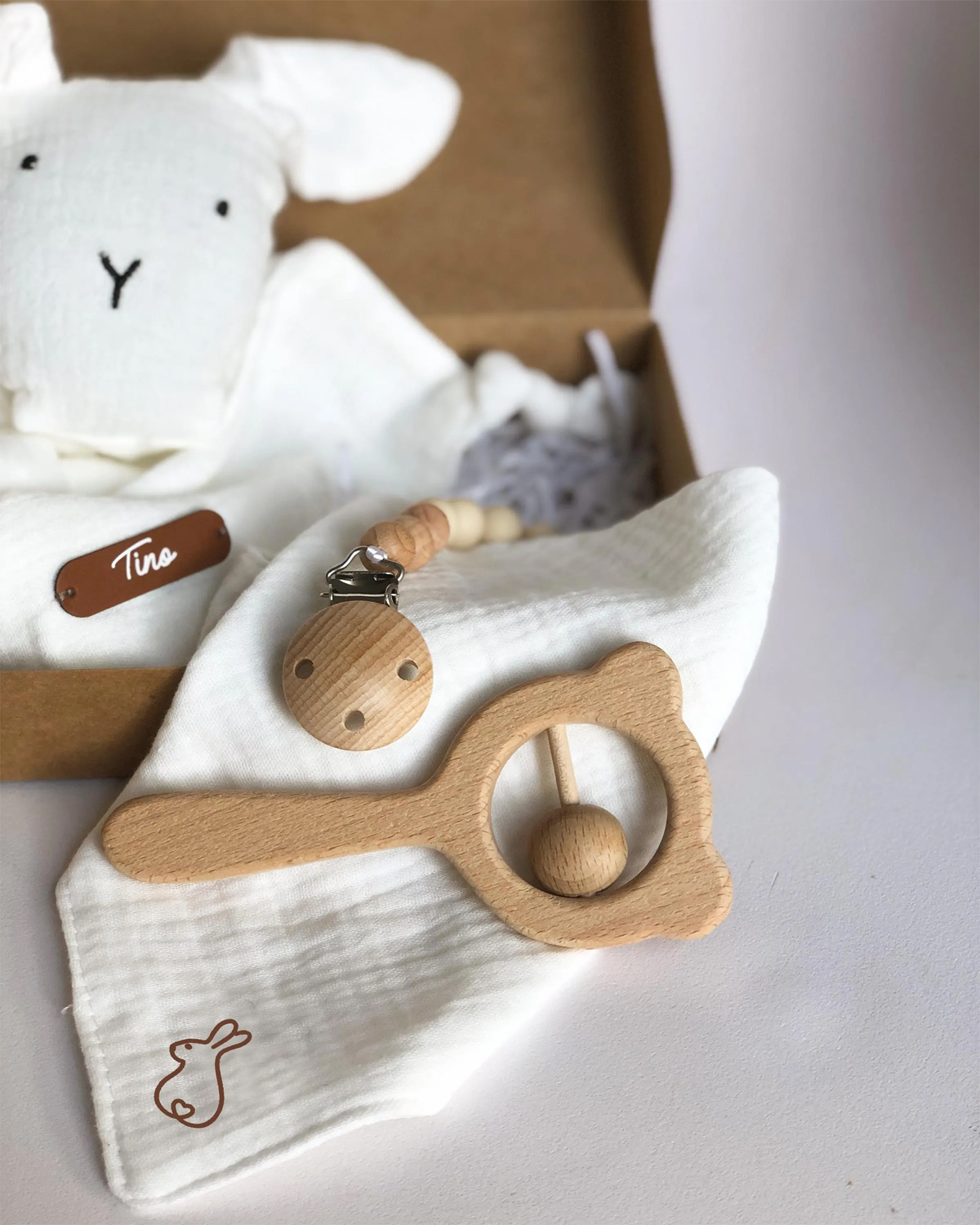 cadeau unisexe à personnaliser bois et blanc