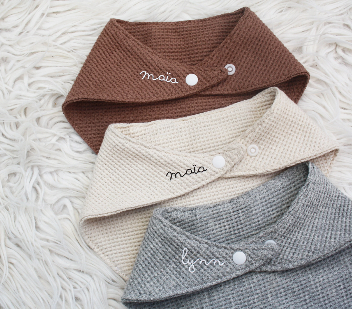 bavoir bandana pression prenom personnalisable