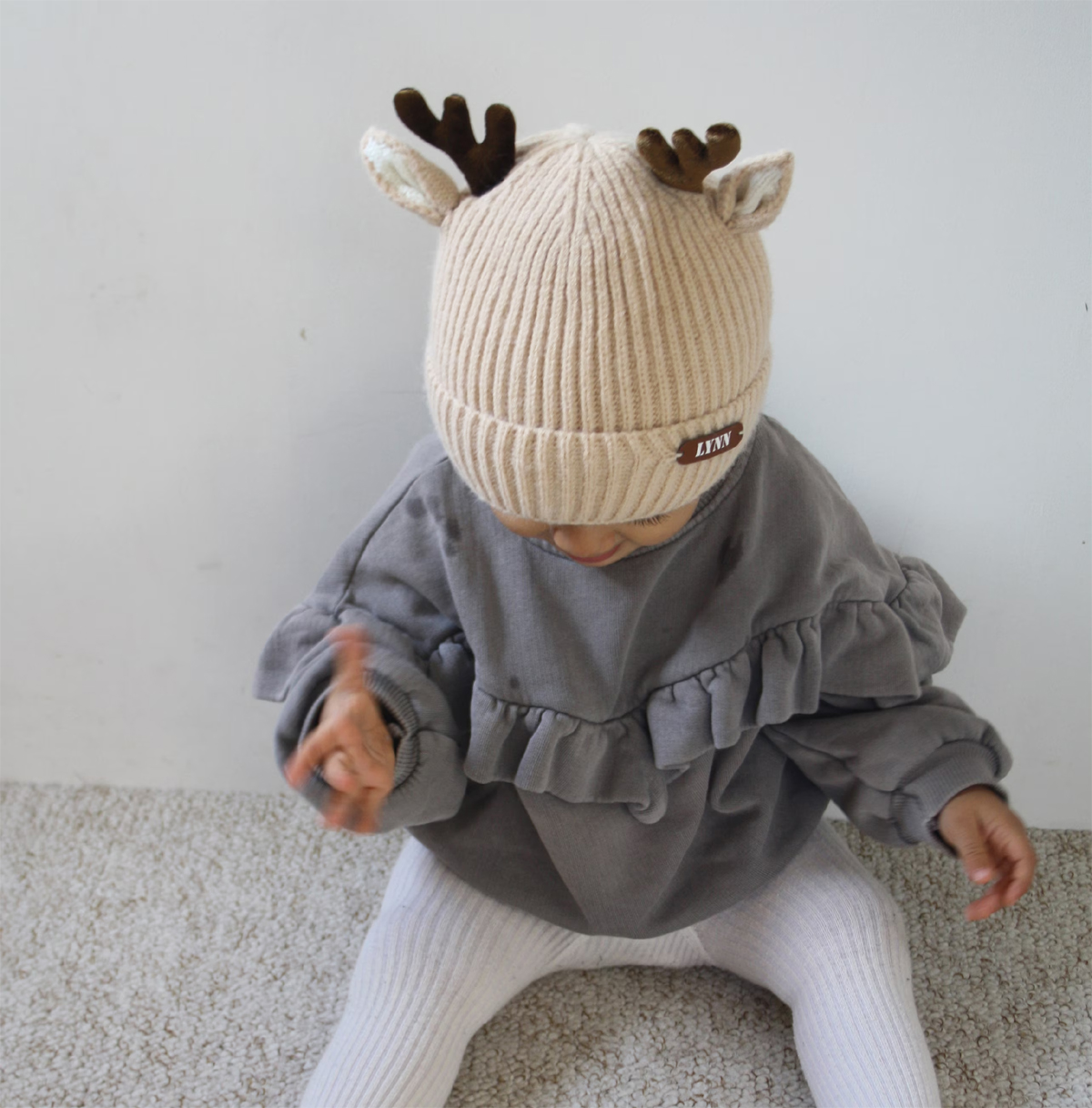 bonnet doublé enfant renne prenom