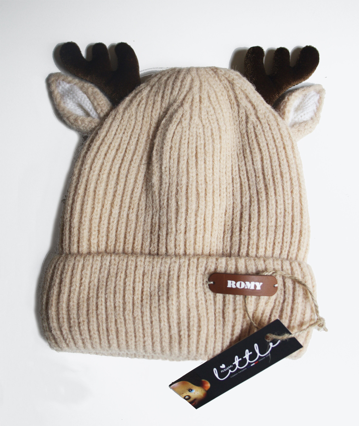 bonnet à bois lainage chaud noël personnalisé
