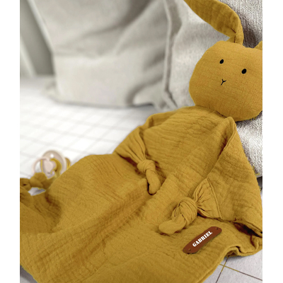 doudou plat moutarde personnalisé