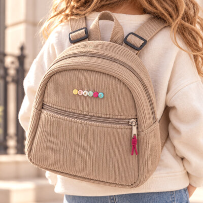 sac a dos velours bretelles reglables prenom perles