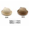 chapeau paille marron et beige avce neoud personnalisé