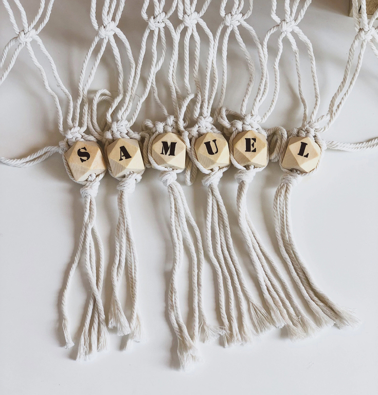 Grand Ours Vintage En Céramique Avec Déco De Perles Macramé, Sans Marque