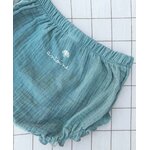 culotte élastiquée bleu céladon motif coquillage prénom