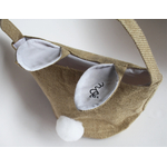 grand panier à oreilles et anse avec pompon et prénom