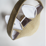 panier lapin de pâques prenom blanc beige