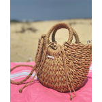 joli panier de plage en rotin bandoulière amovible
