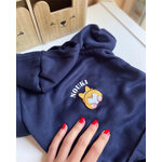 pull capuche marine pour chien avec prénom