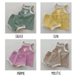 ensemble-debardeur-short-vintage-violet-jaune-vert-beige