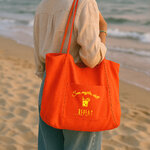 sac-week-end-plage-orange-texte-personnalise-mojito-jaune-fluo