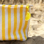 pochette citron trousse coton rayée