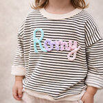 sweat enfant oversize prénom laine tie and dye