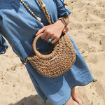 panier de plage en osier paille tressée à personnaliser