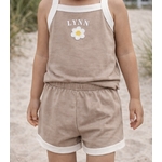 ensemble-coton-enfant-ete-taupe-fleur-prenom-personnalise