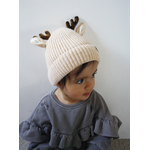 bonnet bebe en laine avec oreilles et cornes