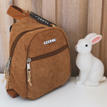 sac a dos marron maternelle prénom perles lettres