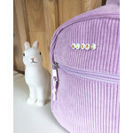 cartable maternelle violet en velours personnalisable