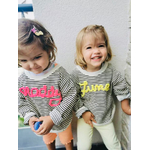 sweat  bébé enfant prénom cousu main fluo