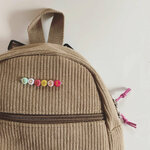 petit sac enfant avec prénom beige et rose