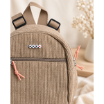 cartable velours cotele beige lien orange prenom noir et blanc coeur rouge