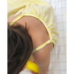 robe fines bretelles fille rayures jaune et blanc