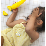 robe été rayures jaune citron paillettes