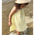 rose de plage enfant rayée avec citron appliqué