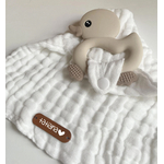 doudou à caliner prénom sur simili cuir