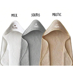 couleurs cape de bain blanc, gris, beige personnalisé