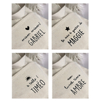 sac repas liens coulissant toile beige texte noir
