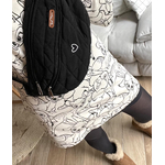 banane matelassée noire coeur blanc