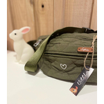 sac bandoulière kaki avec coeur