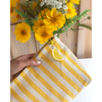 sac pochette été rayé déco citron