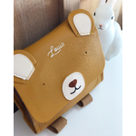 cartable moutarde nounours prénom blanc