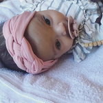 joli headband fille rose poudré tressé