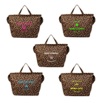 sac shopping leopart texte personnalisable fluo