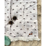 fouta franges pour enfant motif arc en ciel