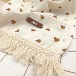 drap de plage coeurs personnalise