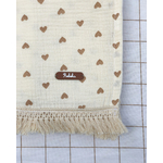 fouta de plage a franges coeur prénom