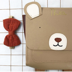 cartable ours beige prenom doré