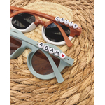 solaires enfant bicolore prenom noir blanc en perles