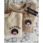 sweat enfant oversize matiere gaufrée avec prénom